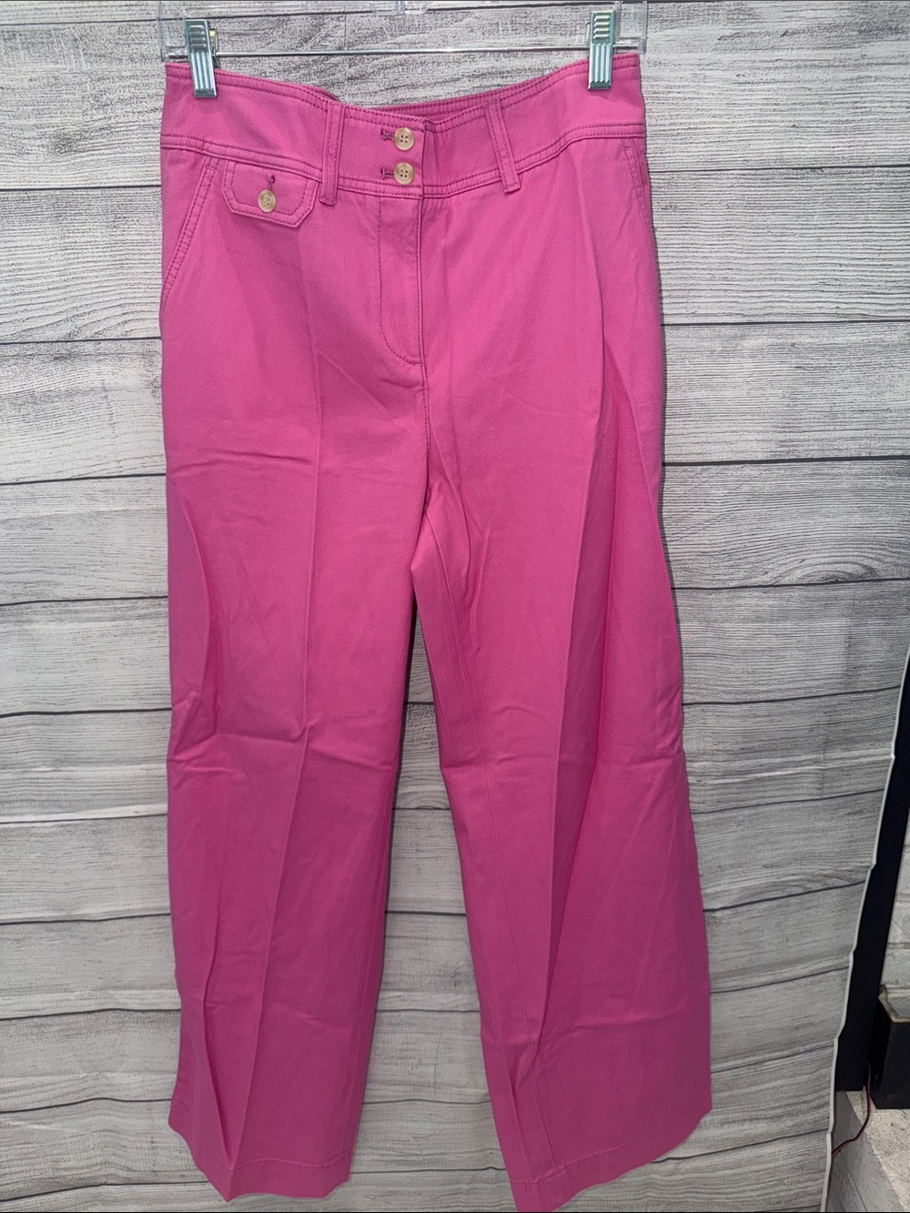 Talbots Hot Pink High-Waist Wide Leg Pants